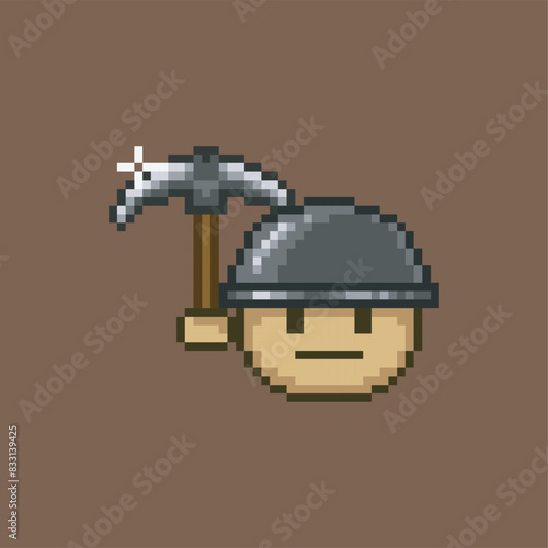 Miner character, pixel art creature