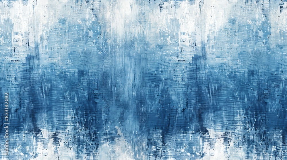 Obraz premium Hand-drawn seamless pattern featuring ombre denim washes with smooth transitions between light and dark shades, perfect for a dynamic and contemporary look