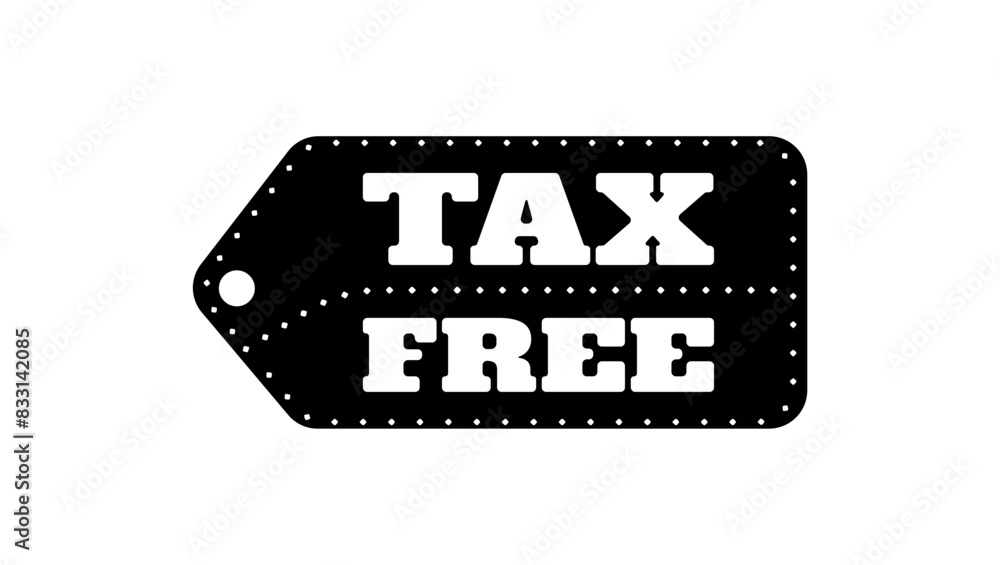 Fototapeta premium tax free emblem, black isolated silhouette