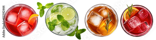 Cocktail drink top view set