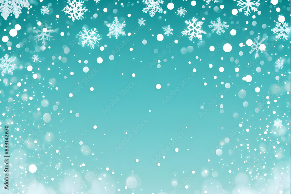 Random falling snow flakes wallpaper. Snowfall dust freeze granules. Snowfall sky white teal blue background. Many snowflakes Random falling snow flakes wallpaper. Snowfall dust freeze granules. Snowfall sky white teal blue background. Many snowflakes