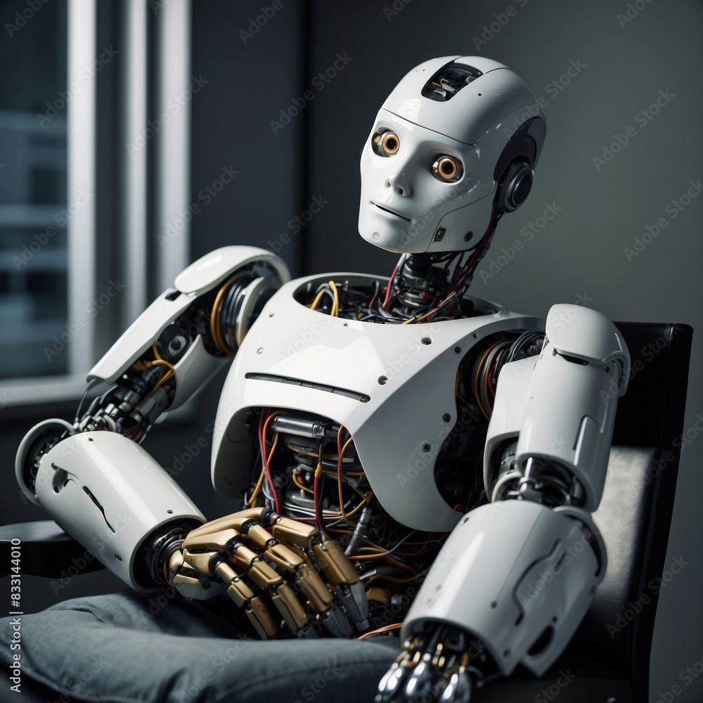 A robot with a touch of weariness A robot with a touch of weariness