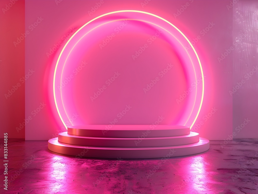 Neon Pink Gradient Backdrop with Gentle Lighting Ideal for Beauty Product Display and Concept Visualization Neon Pink Gradient Backdrop with Gentle Lighting Ideal for Beauty Product Display and Concept Visualization
