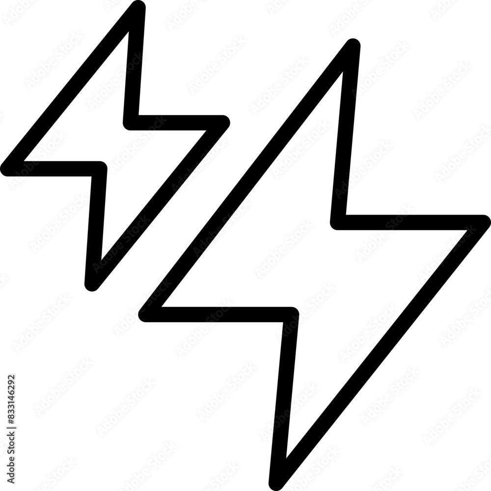 thunder line icon thunder line icon