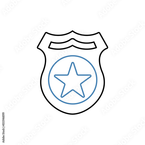 badge concept line icon. Simple element illustration. badge concept outline symbol design.