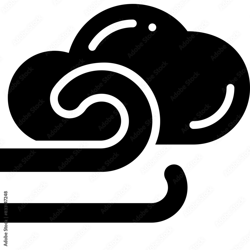 cloudy wind solid icon