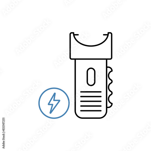 taser concept line icon. Simple element illustration. taser concept outline symbol design.
