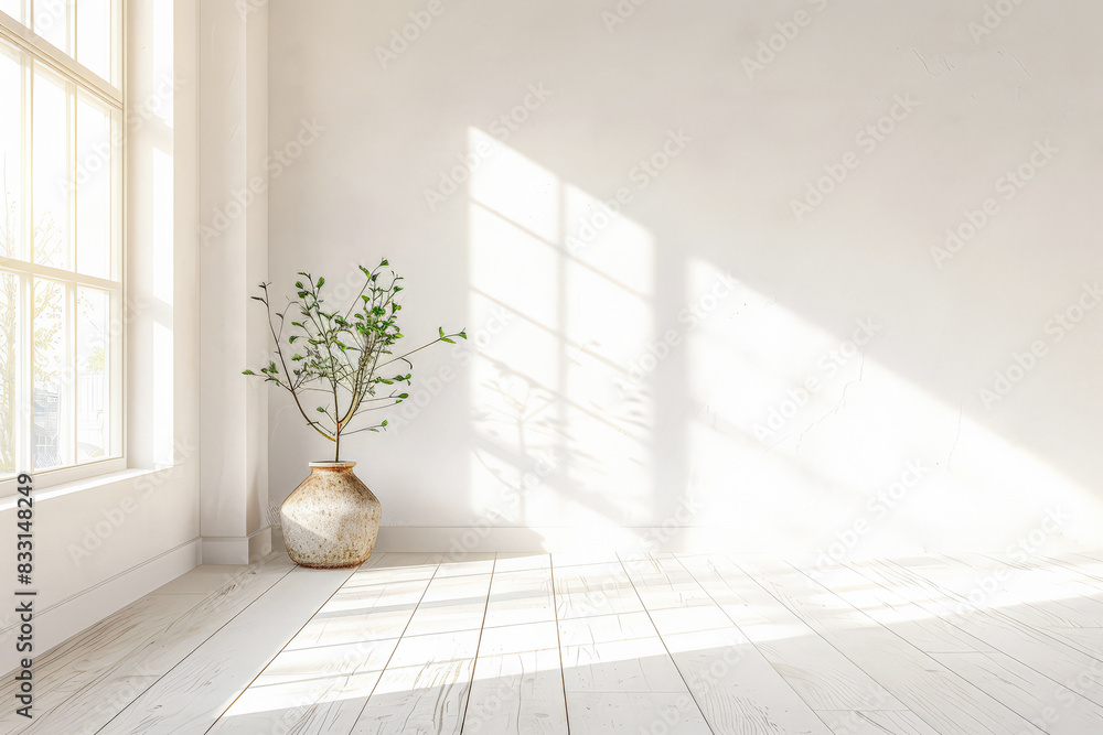 Minimalist empty room with large windows no furniture and minimal decor. Residential interior design composition in neutral tones. Minimalist empty room with large windows no furniture and minimal decor. Residential interior design composition in neutral tones.