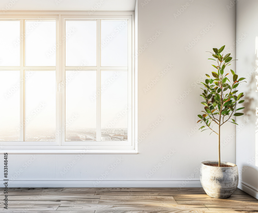 Minimalist empty room with large windows no furniture and minimal decor. Residential interior design composition in neutral tones. Minimalist empty room with large windows no furniture and minimal decor. Residential interior design composition in neutral tones.