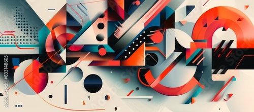 Typography Exploration, Creative typographic elements in abstract layout, Innovative and Modern, Graphic Design photo