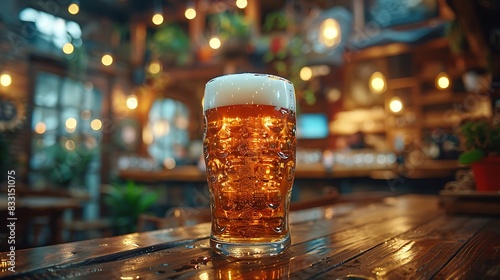 Close-up view of a diverse team of business people clinking beer mugs in a relaxed pub.