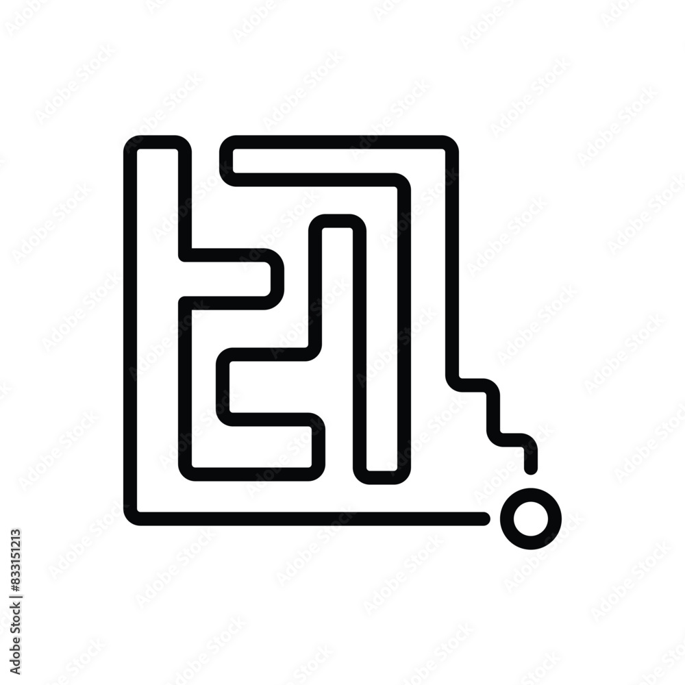 Black line icon for end to end Black line icon for end to end
