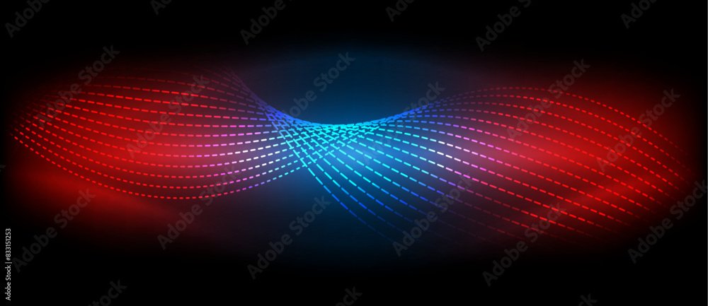 Neon wave lines with blend effect. Vector Illustration For Wallpaper, Banner, Background, Card, Book Illustration, landing page Neon wave lines with blend effect. Vector Illustration For Wallpaper, Banner, Background, Card, Book Illustration, landing page