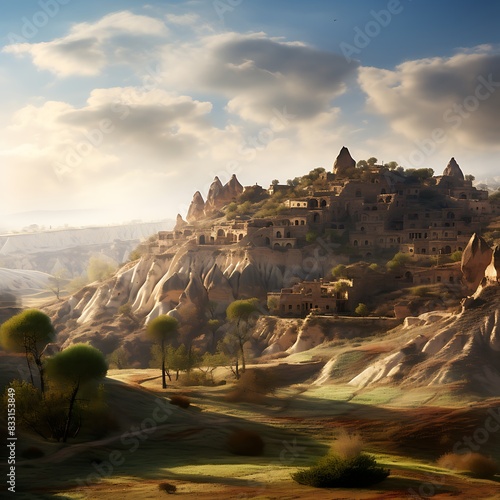 Dramatic rocky landscape of Cappadocia