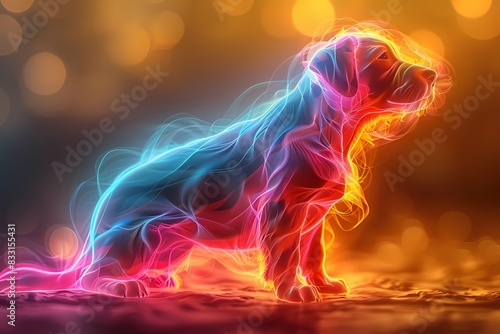 a dog with neon effects © Angah