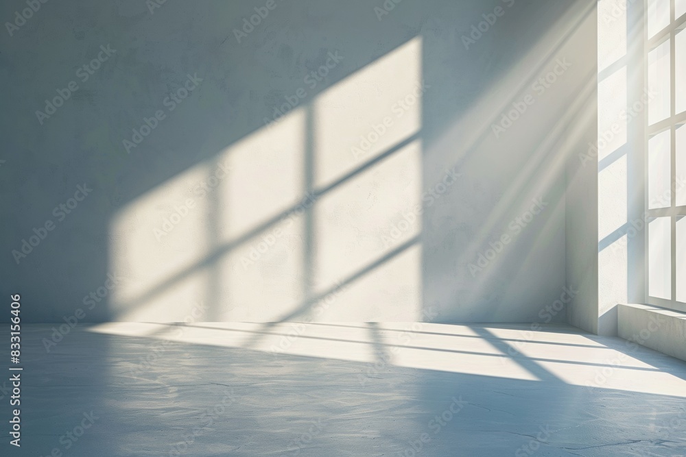 Obraz premium Abstract background with sun rays and shadows on the wall