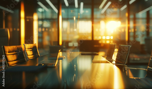 Beautiful blurred background of an office boardroom