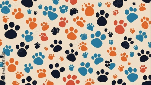 paw print pattern, simple flat vector illustration
