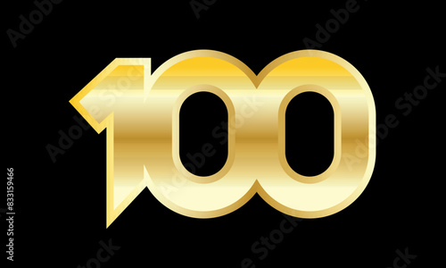 Number Gold 3D Elegant Modern Logo