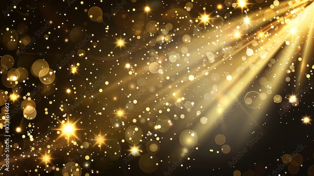 Obraz premium Showcase a classy certificate banner with a sleek modern design, enhanced by the shimmering shine of lights and graceful falling star particles, evoking a sense of prestige and recognition.