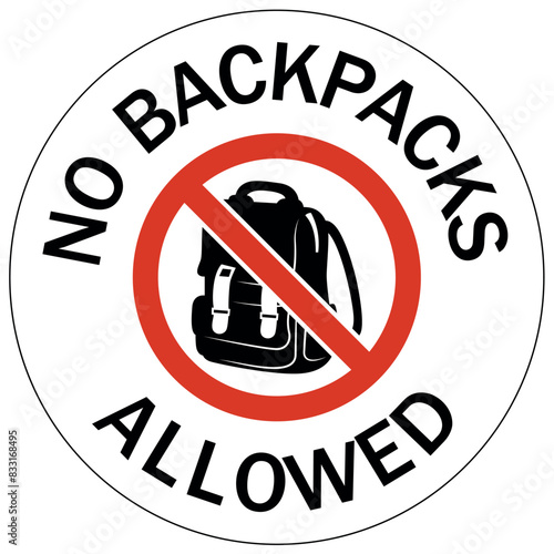 No backpack allowed sign