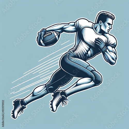 An illustration of a male American Football athlete
