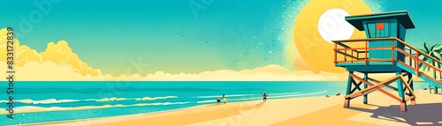 Vibrant Lifeguard Tower Ove...
