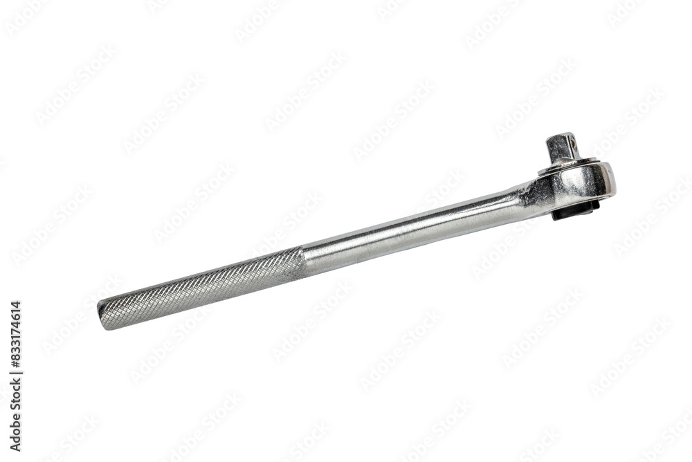 Multi purpose combination iron socket wrench, with accessories, isolated on white background Multi purpose combination iron socket wrench, with accessories, isolated on white background