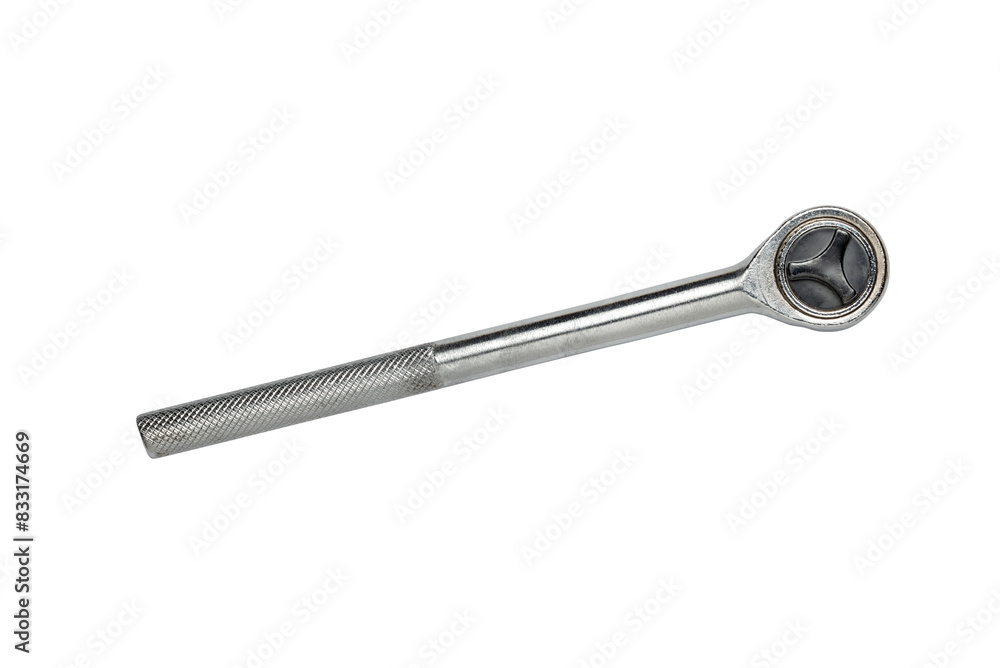Multi purpose combination iron socket wrench, with accessories, isolated on white background Multi purpose combination iron socket wrench, with accessories, isolated on white background
