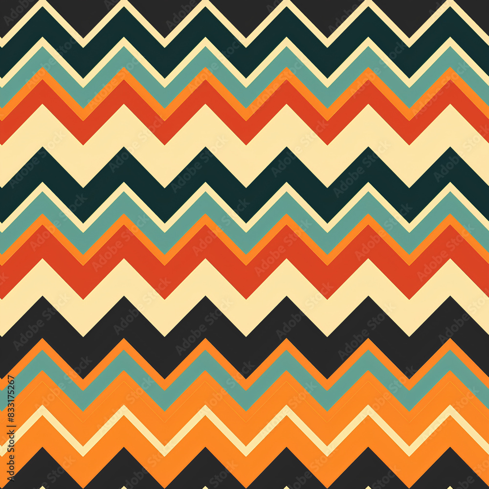 Retro Chevron Pattern in Warm Tones Retro Chevron Pattern in Warm Tones