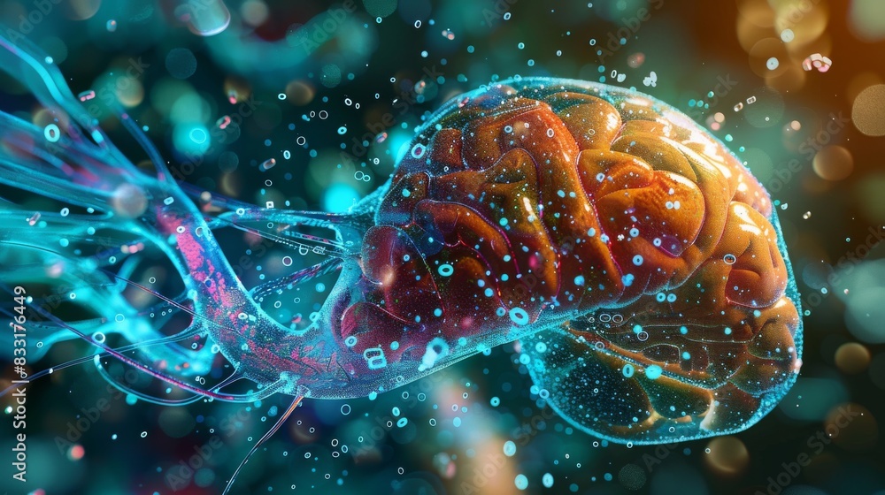 Fototapeta premium Digital Brain Synapses