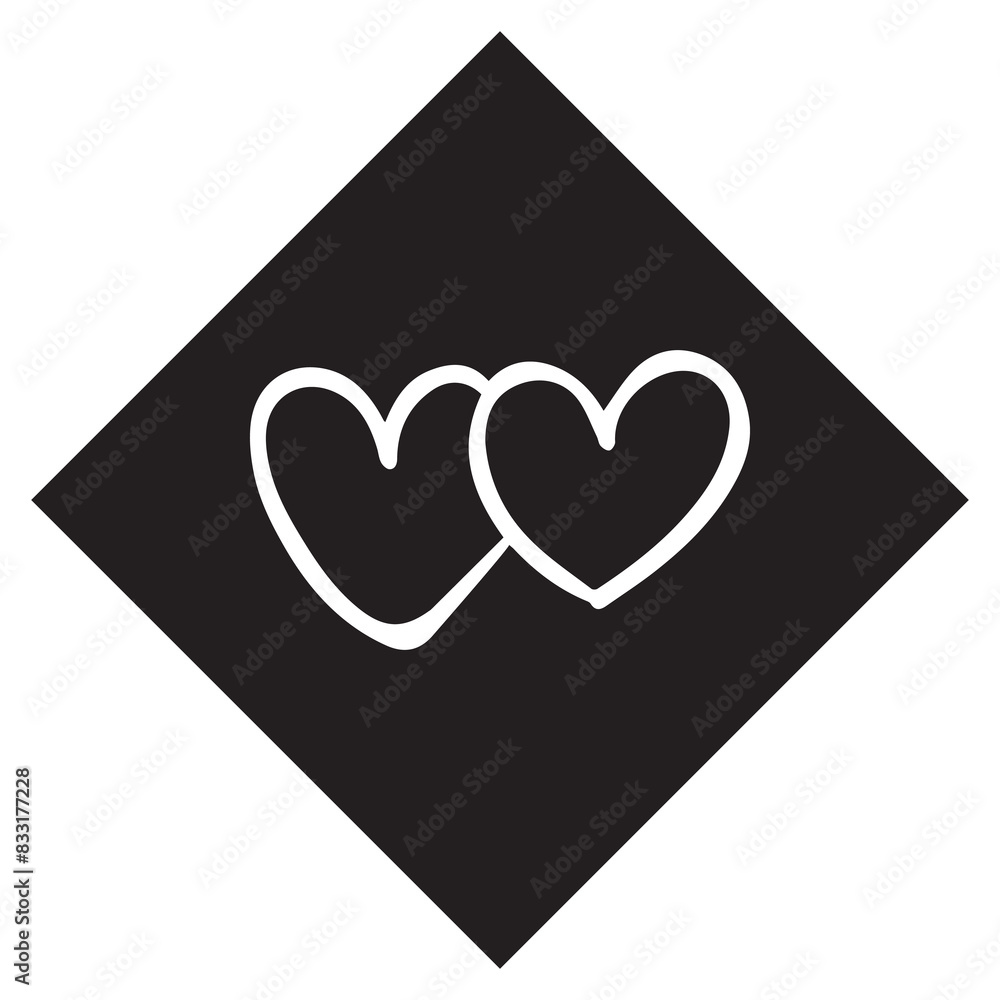 Heart icon vector. Love logo design. Heart vector icon illustration in rhombus isolated on white background