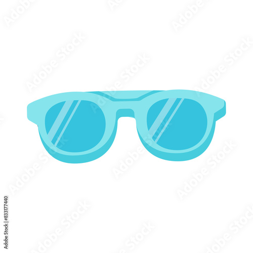 Blue sunglasses for kids. Retro sun glasses. Vector illustration