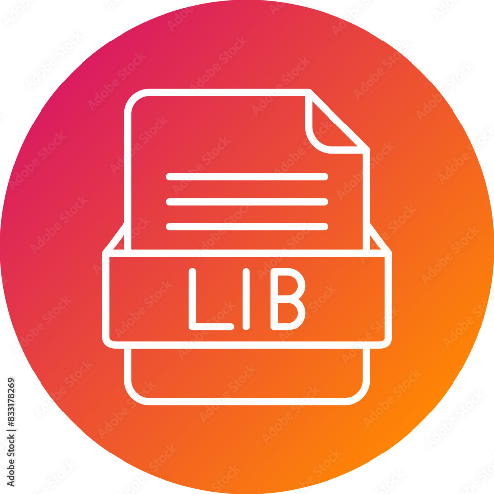 LIB File Format Vector Icon Design LIB File Format Vector Icon Design