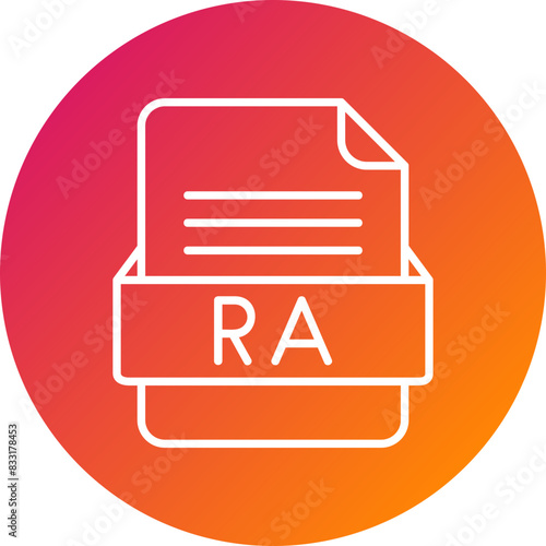 RA File Format Vector Icon Design
