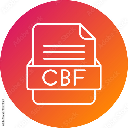 CBF File Format Vector Icon Design