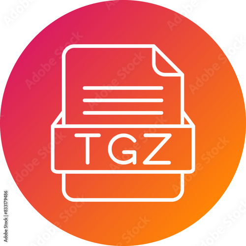 TGZ File Format Vector Icon Design