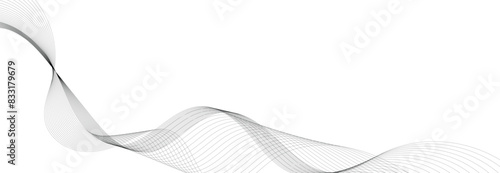 Wave lines vector illustration. Curve wave seamless pattern. Line art striped graphic template.
