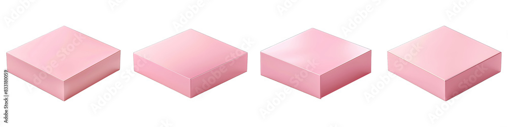 Set of Pink Square Podium isolated on transparent png background collection set . Generative ai Set of Pink Square Podium isolated on transparent png background collection set . Generative ai