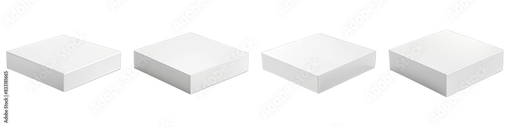 Set of White Texture Square Podium isolated on transparent png background collection set . Generative ai Set of White Texture Square Podium isolated on transparent png background collection set . Generative ai