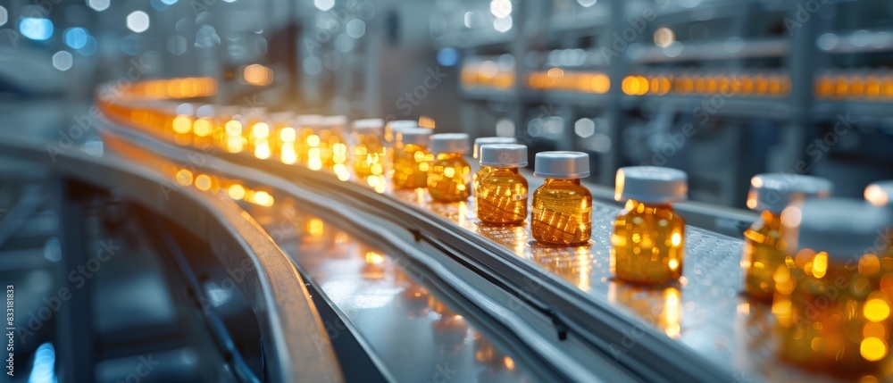 Modern pharmaceutical lab, healthcare evolution, advanced production technology, cuttingedge vials Modern pharmaceutical lab, healthcare evolution, advanced production technology, cuttingedge vials