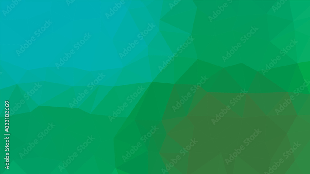 Fototapeta premium Gradient blue green polygon pattern. Low poly design. Vector illustration 