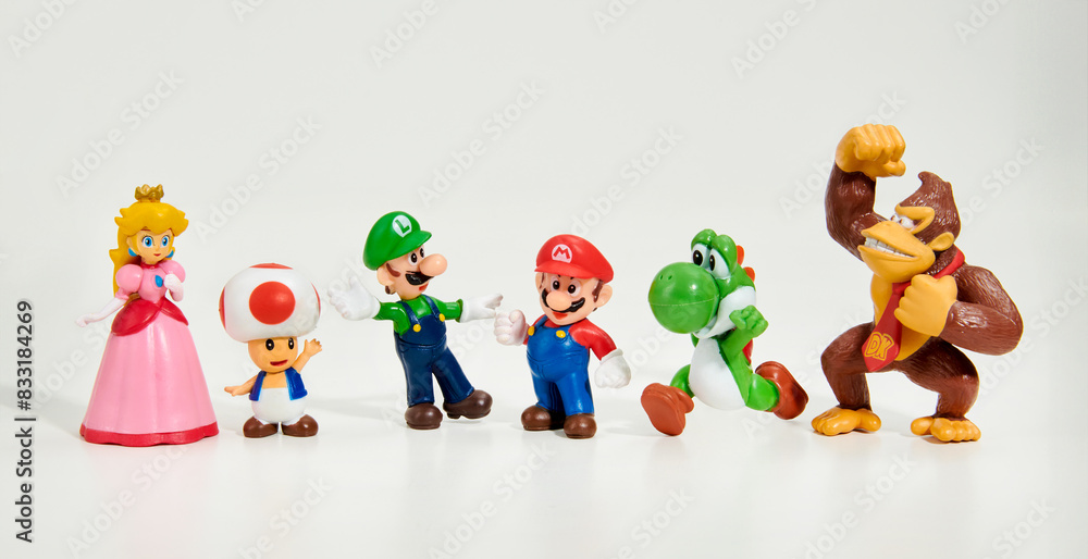 Video game characters Super Mario Bros crew Stock Photo | Adobe Stock