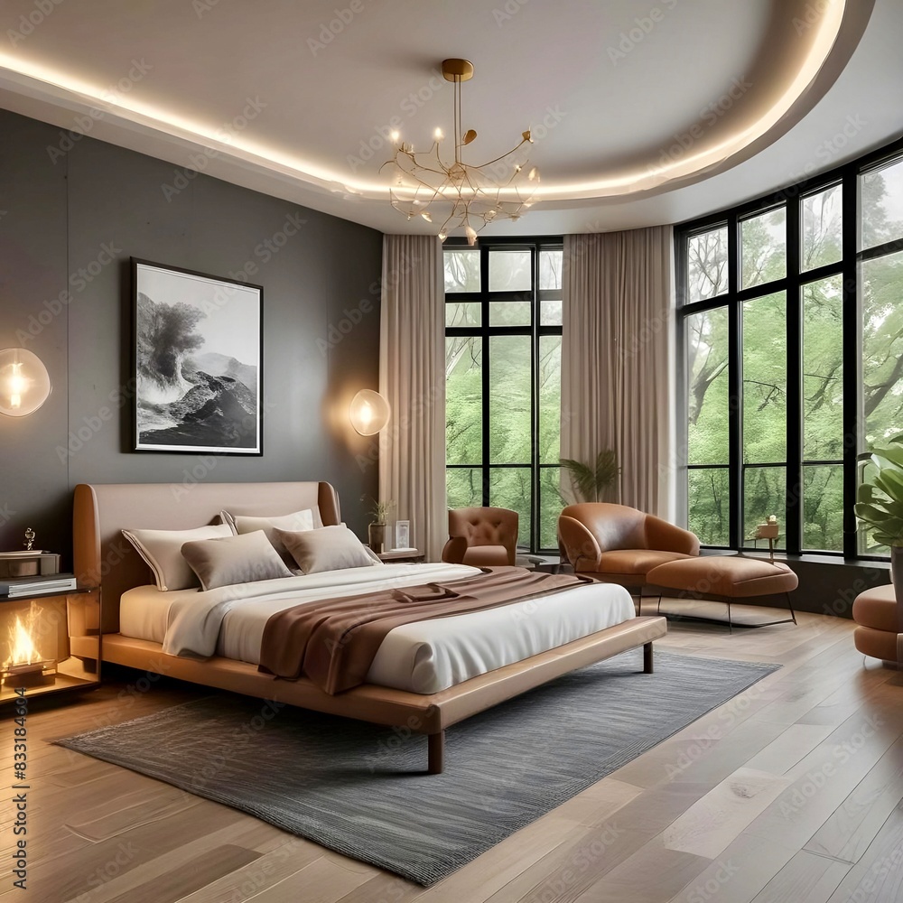Fototapeta premium Virtual reality has completely transformed interior design. 3D rendering