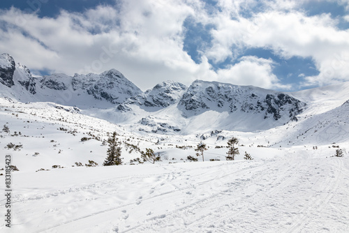  Winter mountain landscape in the Polish Tatra Mountains. 