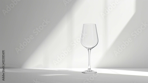A minimalist composition featuring a wine glass on a pristine white surface, accentuating the simplicity and elegance of wine culture