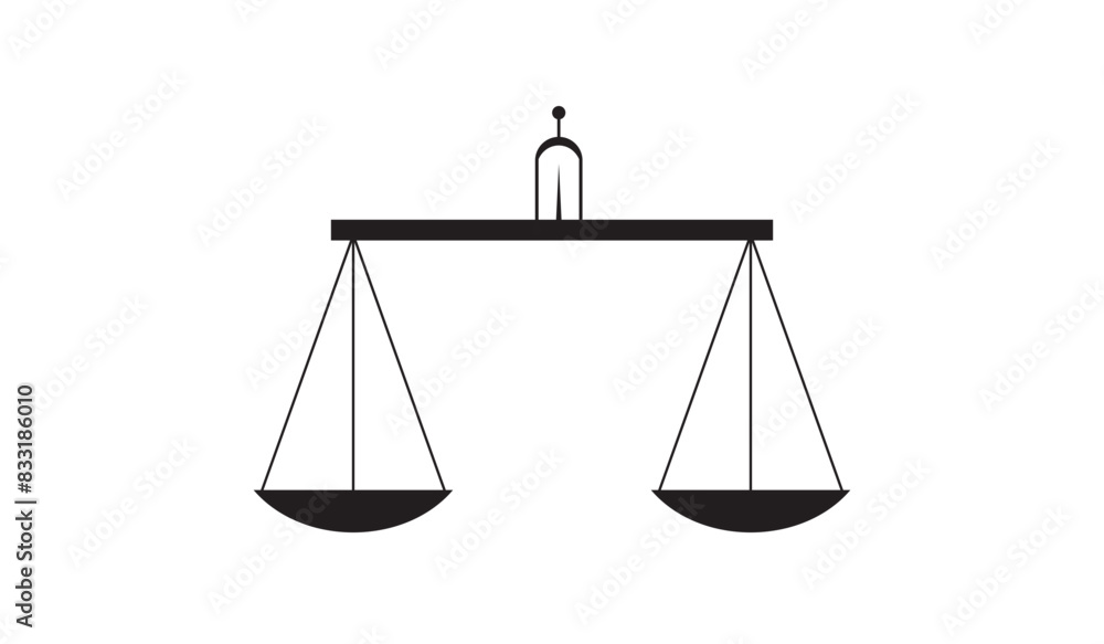 Mass Measuring instrument. Scales icon. Libra is isolated on a white background.