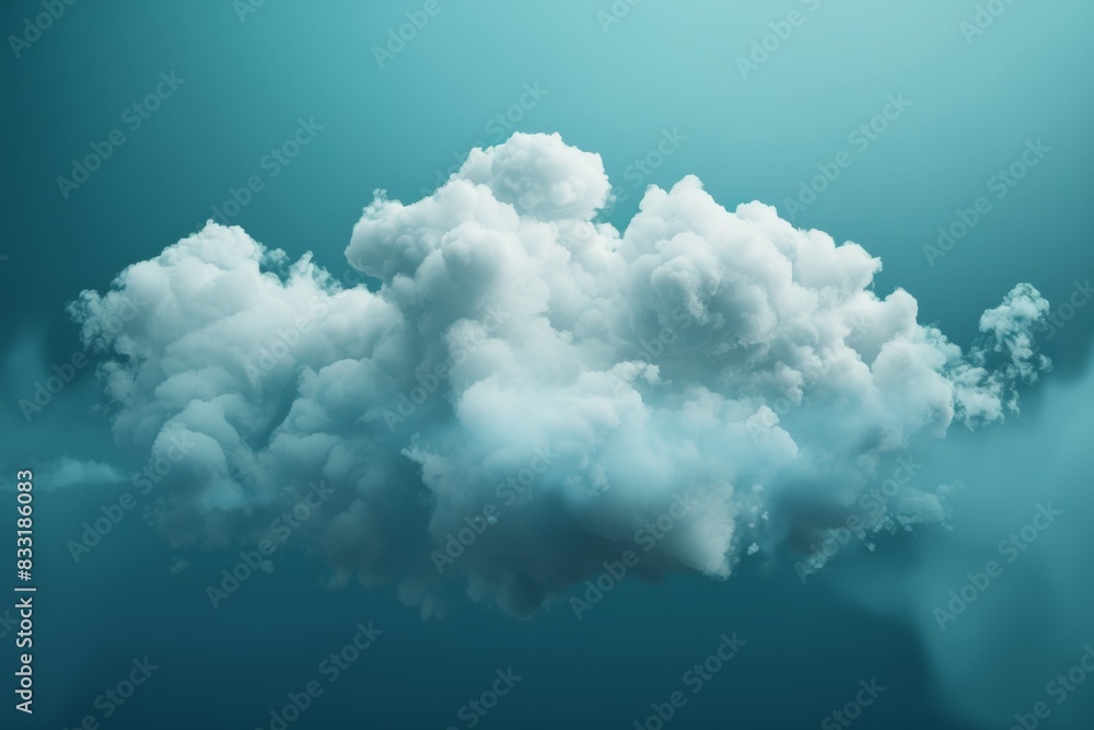 Naklejka premium 3D render of an abstract background with a cloud in the center and a blurred background
