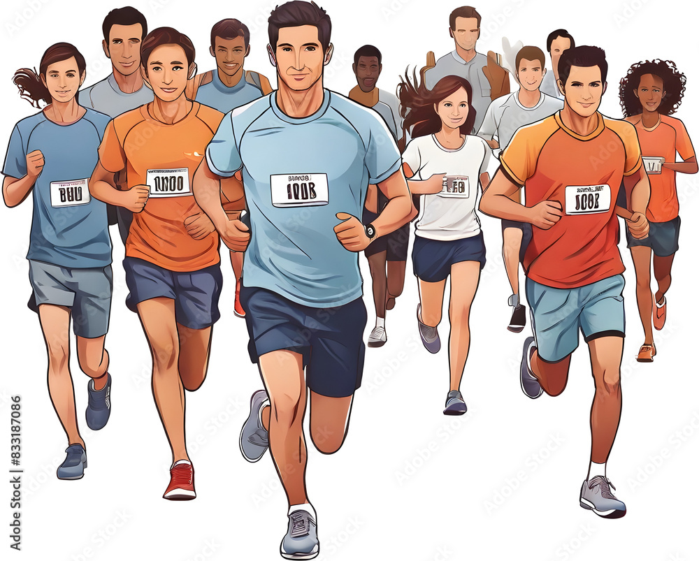 Obraz premium 마라톤, 조깅, 달리기 하는 사람들
