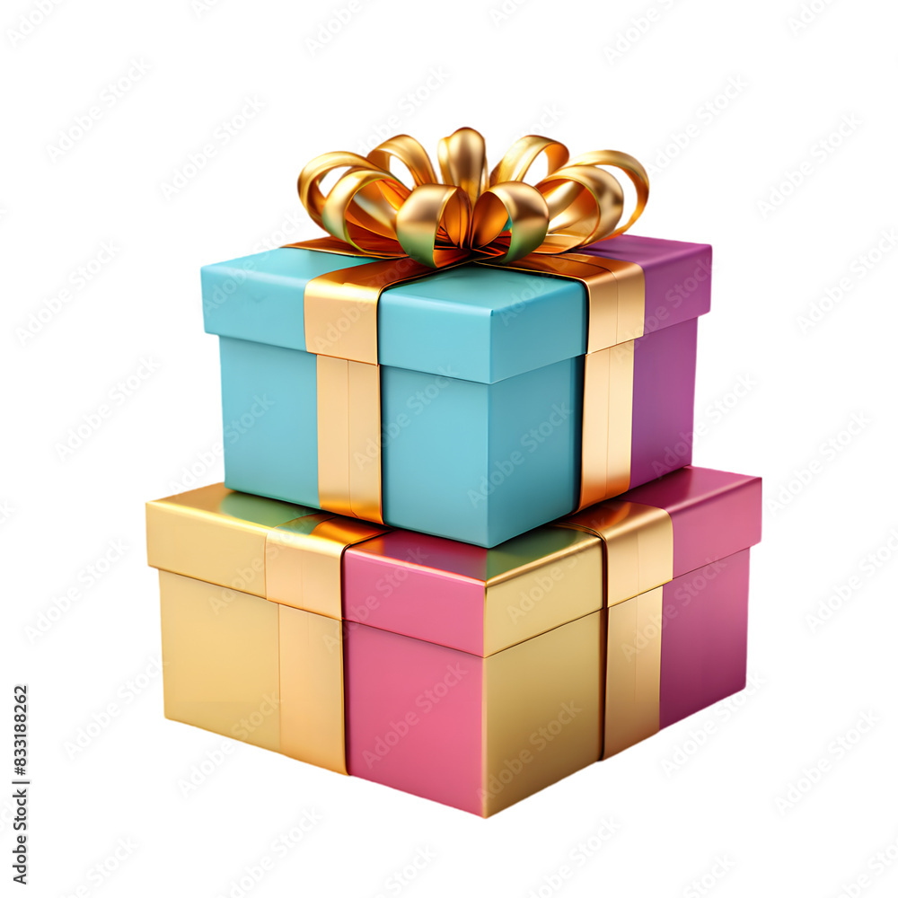 Fototapeta premium colorful gift box with transparent background